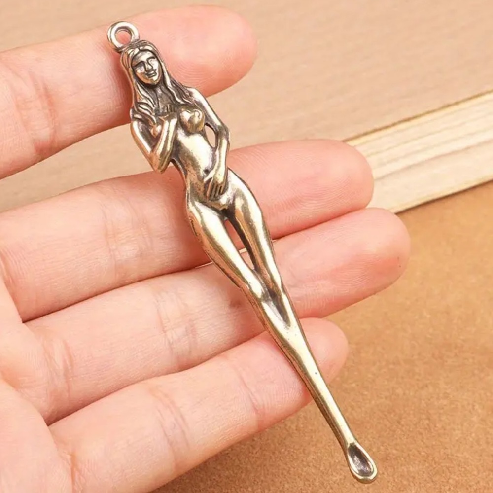 Vintage naked lady snuff spoon - Picture 3 of 5
